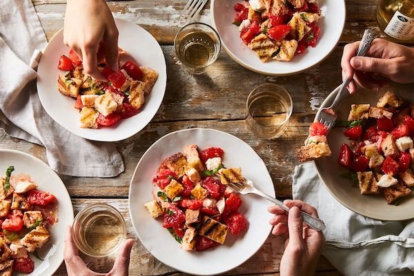 Bruschetta + Caprese + Panzanella Meet in One Simple, Glorious Salad