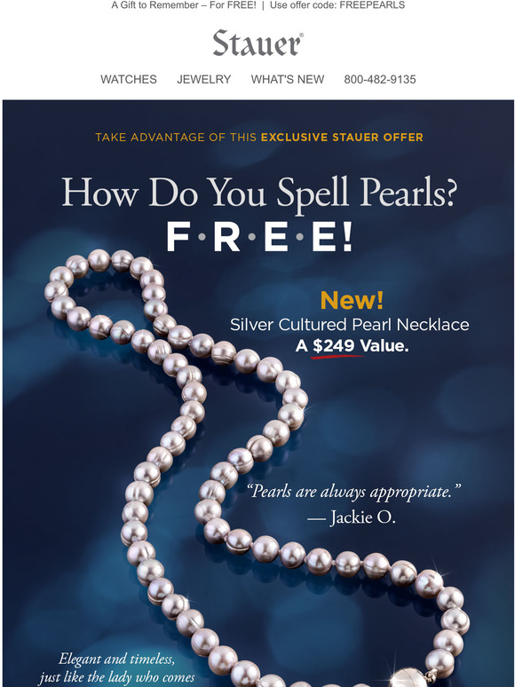 stauer pearl necklace free