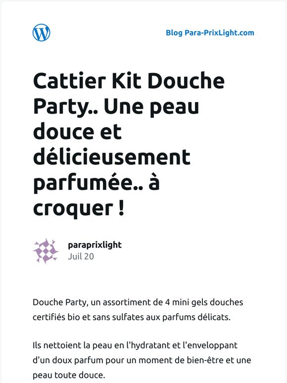 [Nouvel article] Cattier Kit Douche Party.. Une peau douce et délicieusement parfumée.. à croquer !