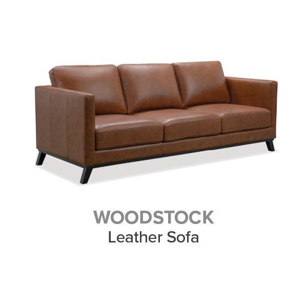 Woodstock Mid Century Leather Sofa