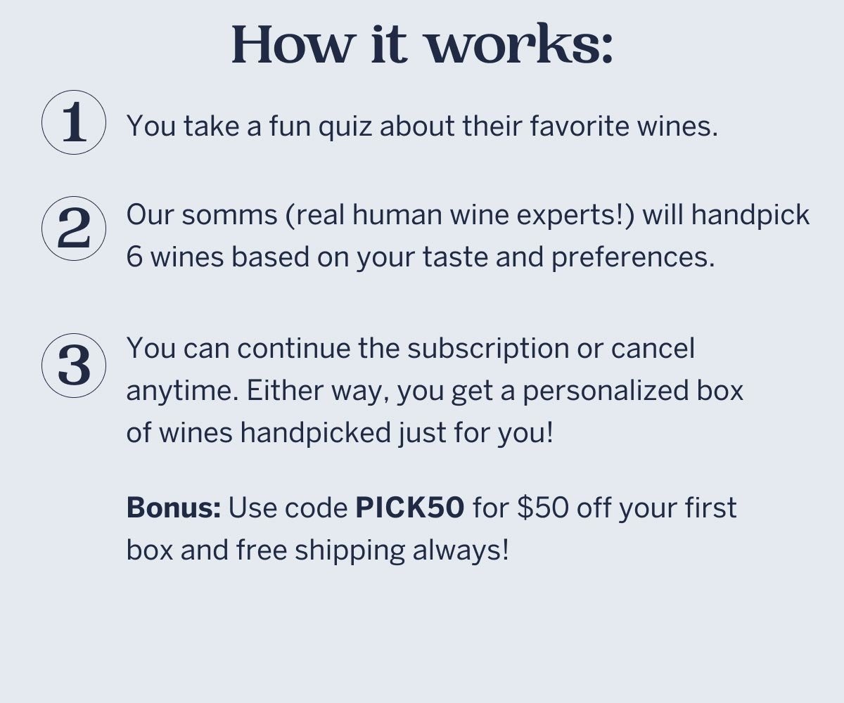 Picked by Wine.com - $50 off 6 wines picked just for you
