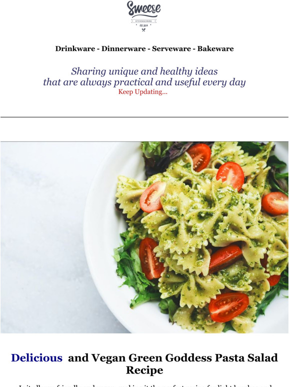 😋 Vegan Green Goddess Pasta Salad Recipe