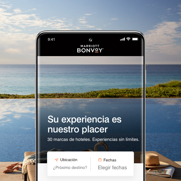Aplicación móvil de Marriott Bonvoy - Página principal