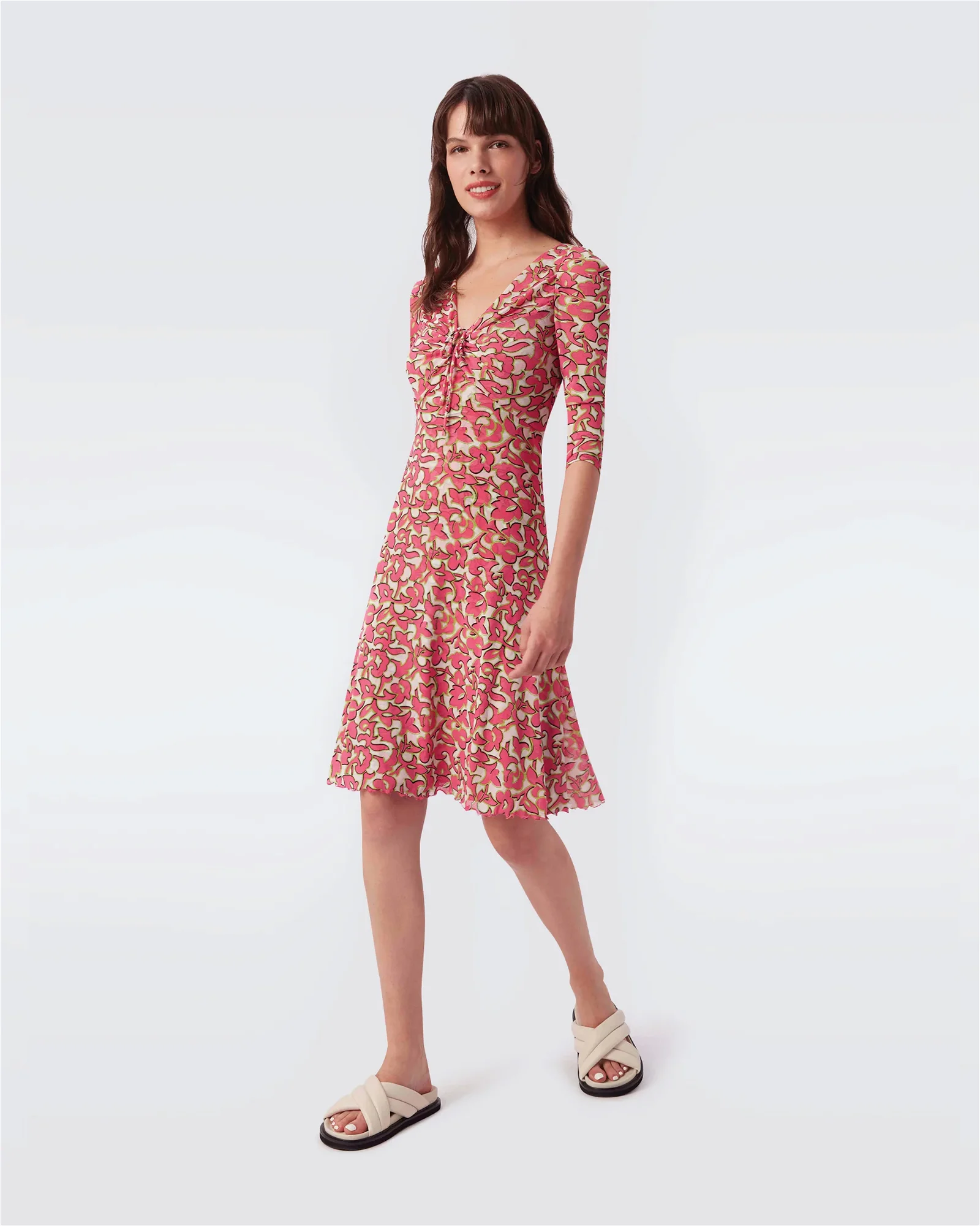 Image of Merlot Knee-Length Mesh Dress