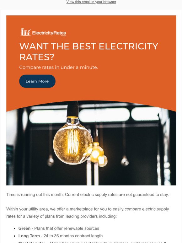 Take a min to compare electricity rates today!