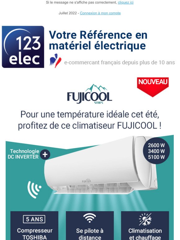 Pour une température idéale cet été, profitez de ce climatiseur Fujicool !