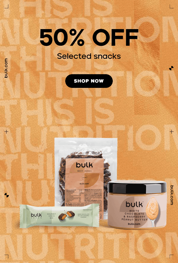 50% OFF selected snacks