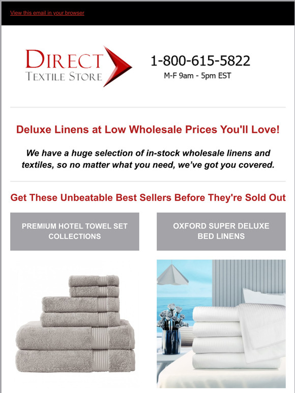 Direct Textile Store Get These Deluxe Linens Before They're Sold Out