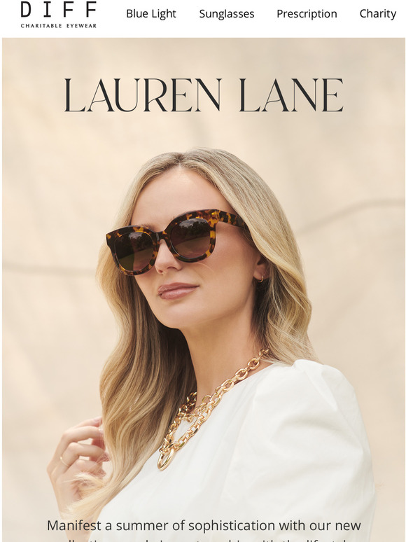DIFF Eyewear Big NEWs! Lauren Lane x DIFF just dropped! Milled