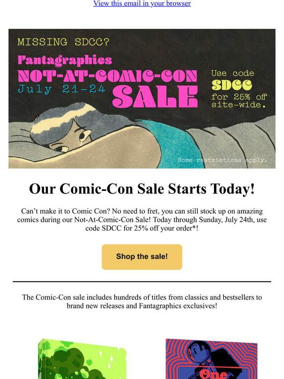 Save 25% during the Fantagraphics Comic-Con Sale, starting today!