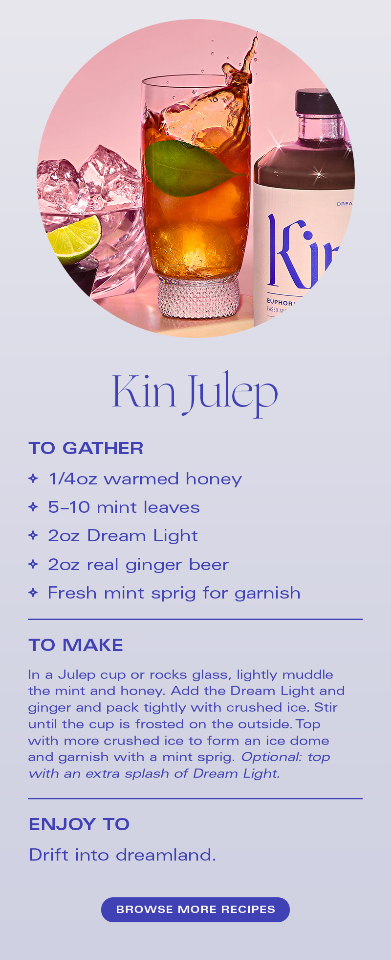 Kin Euphorics Recipe Dream Light for night owls 🌙🍹 Milled