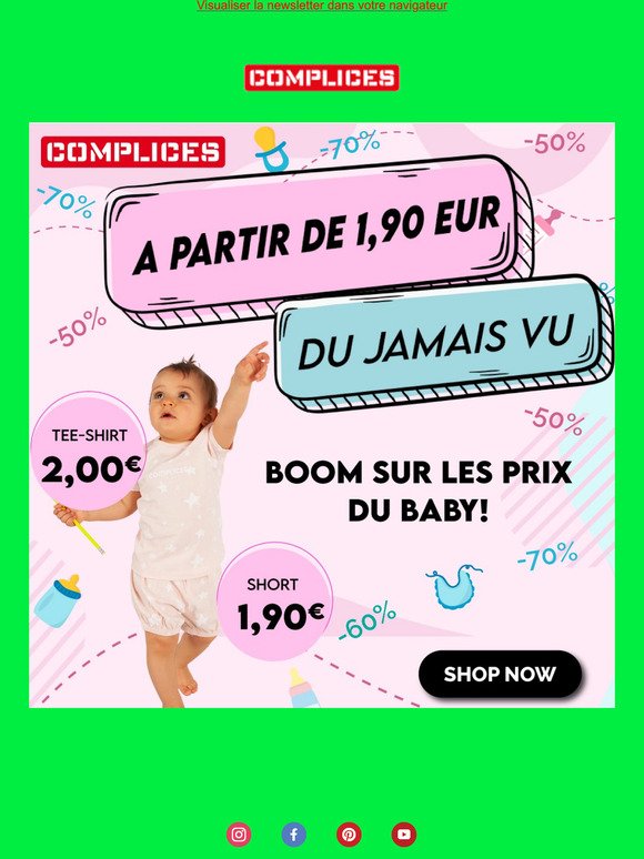 1€ sur des produits bébés: NOUVELLE COLLECTION!