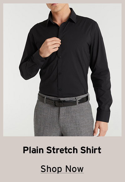 PLAIN STRETCH SLIM DRESS SHIRT