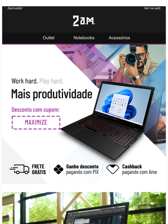 Mais produtividade para seu dia com um notebook de alto desempenho