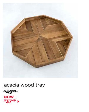 Natural Acacia Wood Octagon Tray