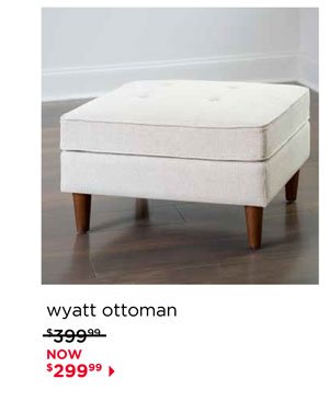 Wyatt Ecru Woven Ottoman
