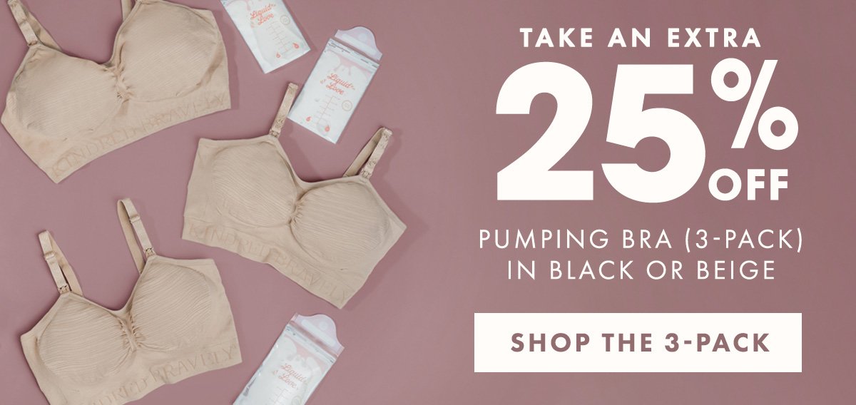 Take An Extra 25% off Pumping Bra (3-Pack) In Black or Beige