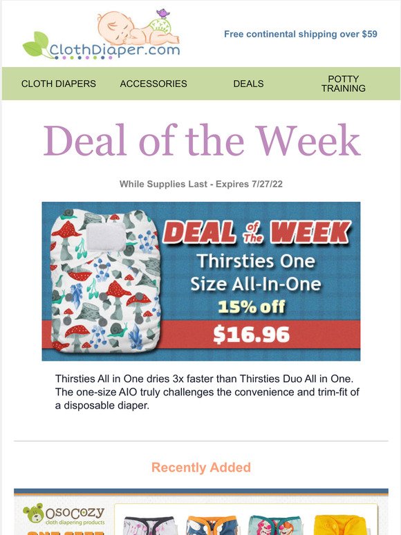 Deal of the Week: 15% Off Thirsties One Size All In One
