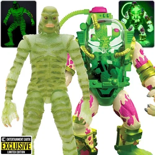 Creature from the Black Lagoon and TMNT Glow-in-the-Dark Mutagen Man Action Figure Set - Entertainment Earth Exclusive