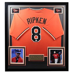 Cal Ripken Jr. Autographed Signed Baltimore Orioles Framed Premium Deluxe Jersey - JSA Authentic
