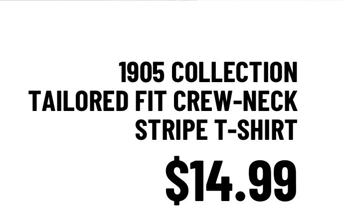 1905 Collection Tailored Fit Crew Neck Stripe T-Shirt $14.99