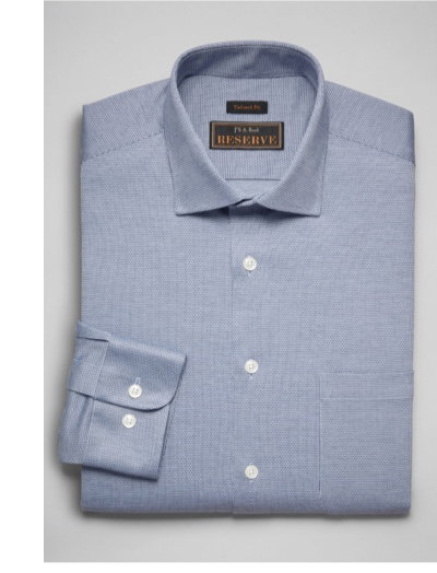 Reserve Collection Tailored Fit Spread Collar Dot Print Dress Shirt