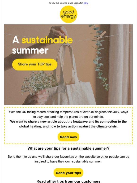 Let us know how you live sustainably