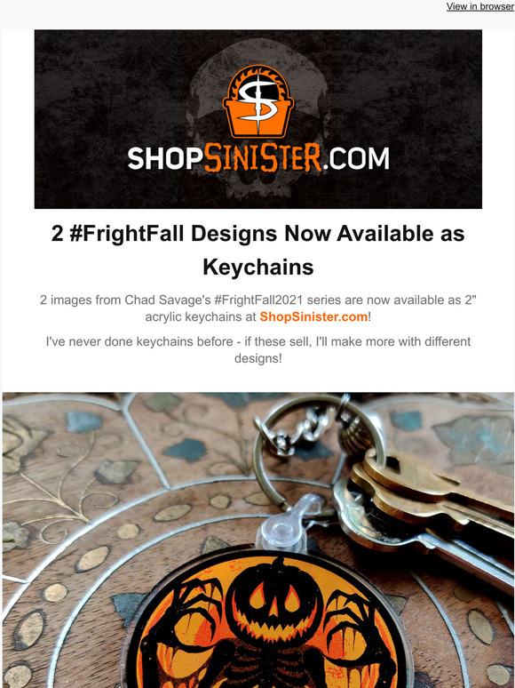 2 Chad Savage #FrightFall2021 Designs Now Available as Keychains 🎃
