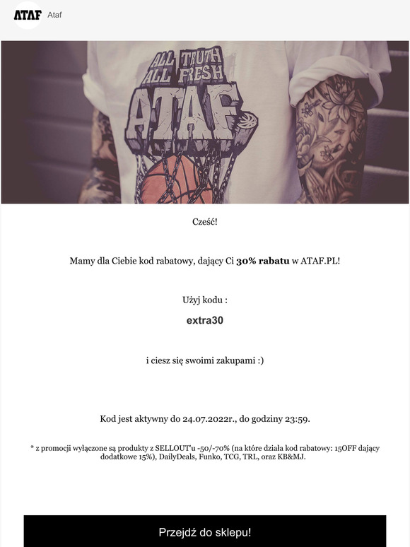☰ 🎁 30% RABATU na WSZYSTKO* w ATAF ! 🎁