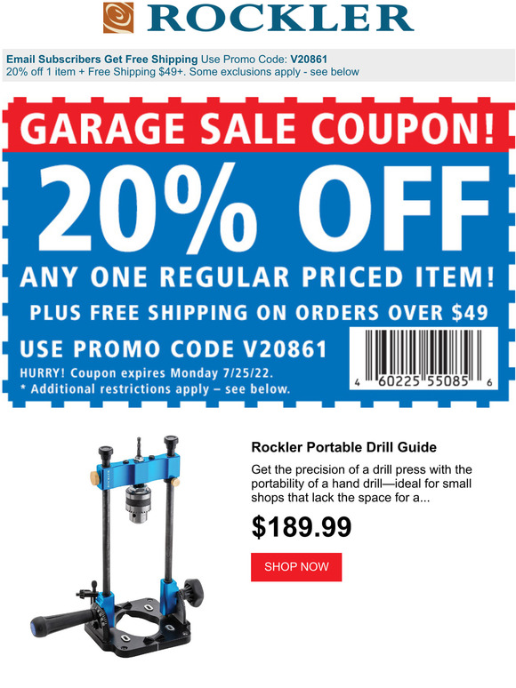 Rockler Woodworking and Hardware: Limited Time Coupon + Jig of the Month Savings!  Milled