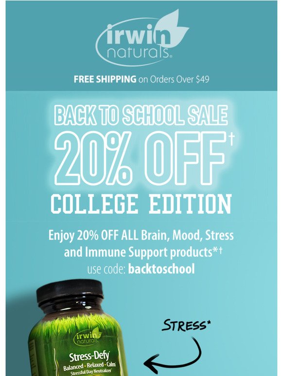 Back to School Sale: College Edition†