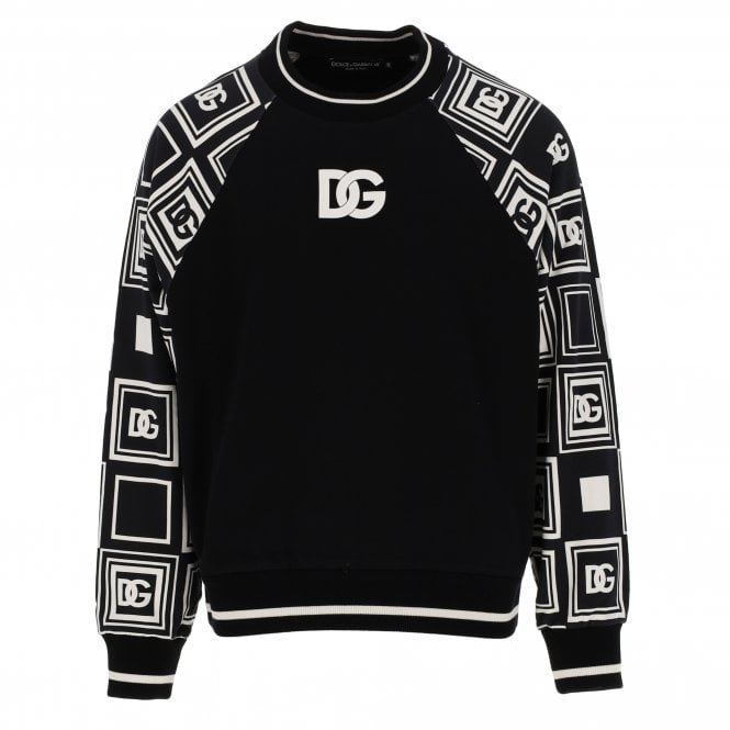 Black & White DG Jersey Raglan Sweatshirt