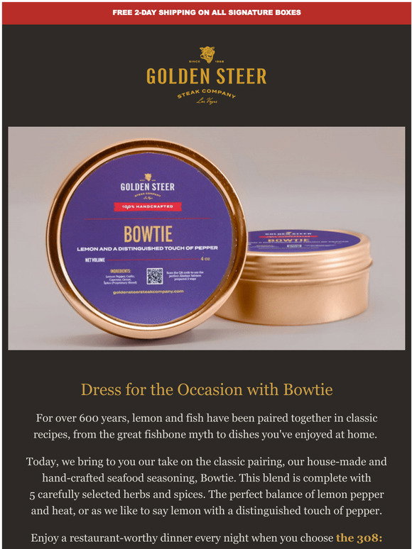 Golden Steer Steak Company Meet our lemonpepper based blend, Bowtie Milled