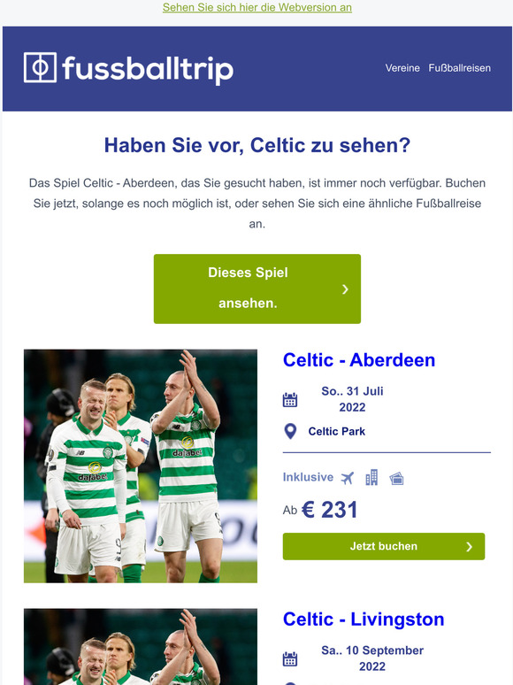 Jetzt immer noch verfügabr: Celtic - Aberdeen