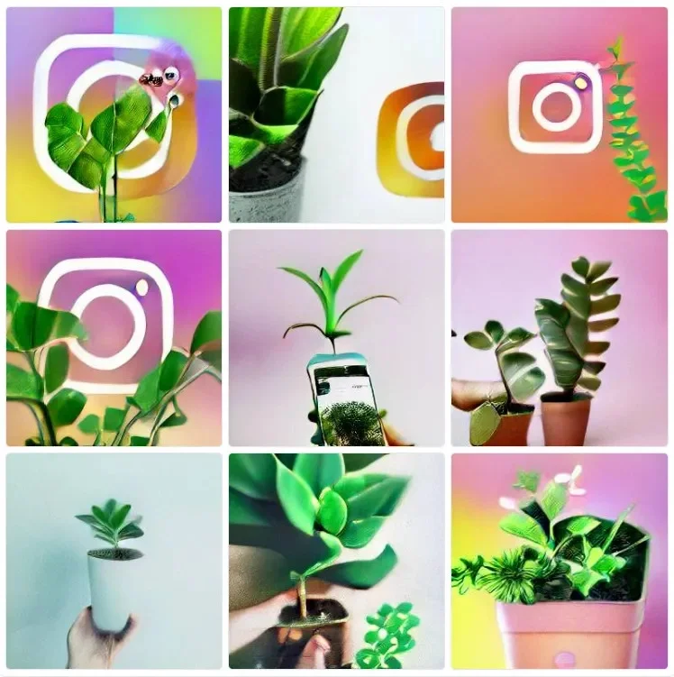 "Instagram is a growing plant" by the artificial intelligence DALL-E mini