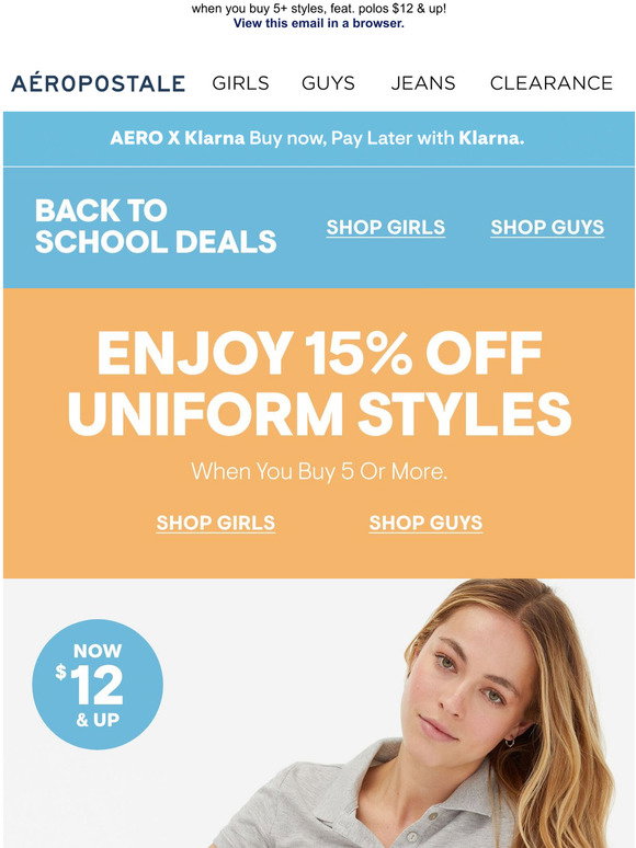Aéropostale 15 Off Your New Back To School Uniform Milled