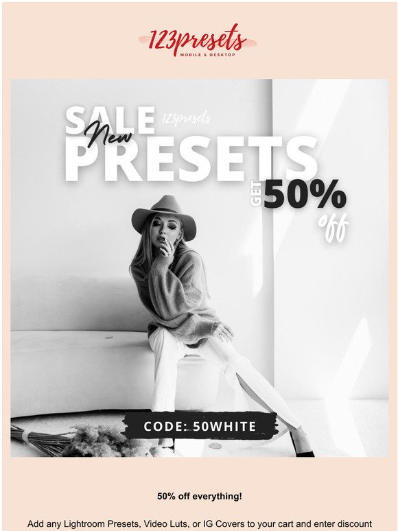 White weekend: 50% off everything