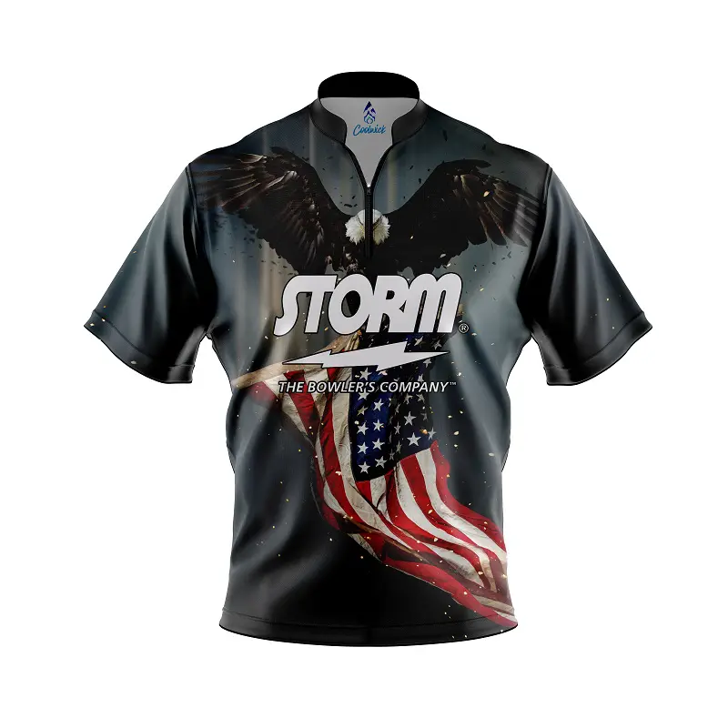 Image of Storm American Eagle Quick Ship CoolWick Sash Zip Bowling Jersey
