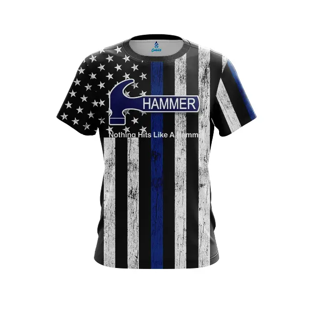 Image of Hammer Blue Line CoolWick Bowling Jersey