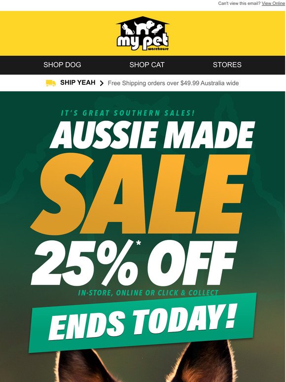 25% off Aussie Made sale ends Today