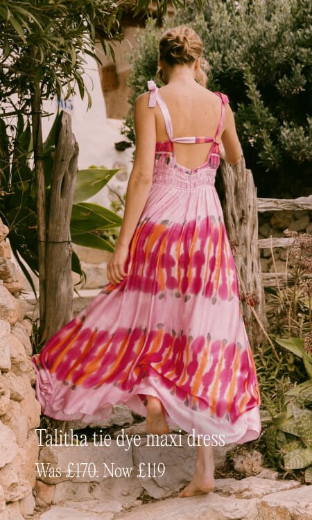 Talitha tie dye maxi dress pink