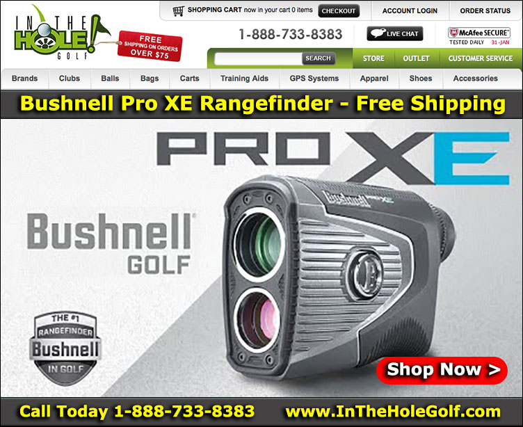 IN THE HOLE! GOLF Bushnell Pro XE Golf Rangefinder ORDER NOW Milled