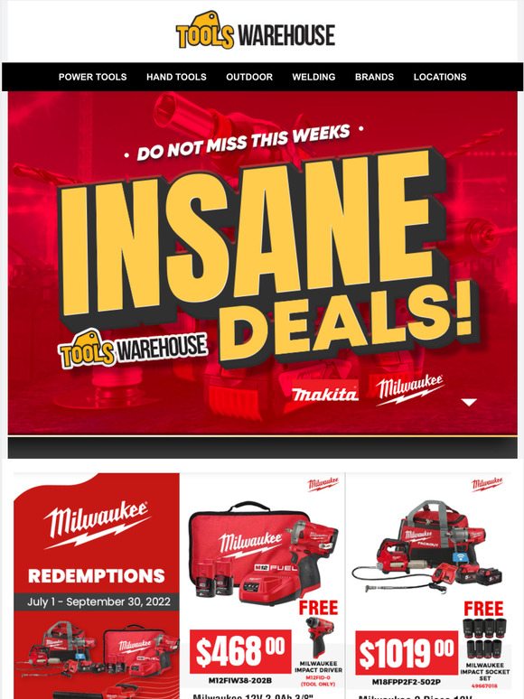 toolswarehouse Insane Deals Tools Warehouse Milled