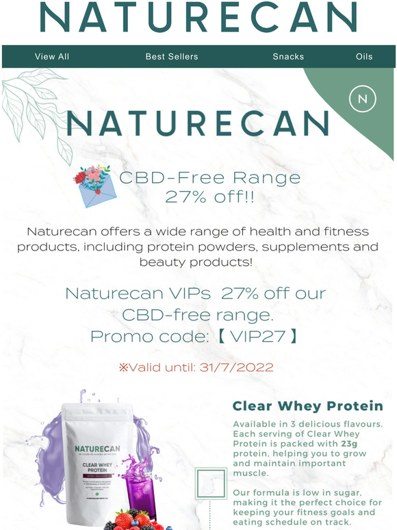Exclusive 27% off CBD-Free range just for you! 🥳