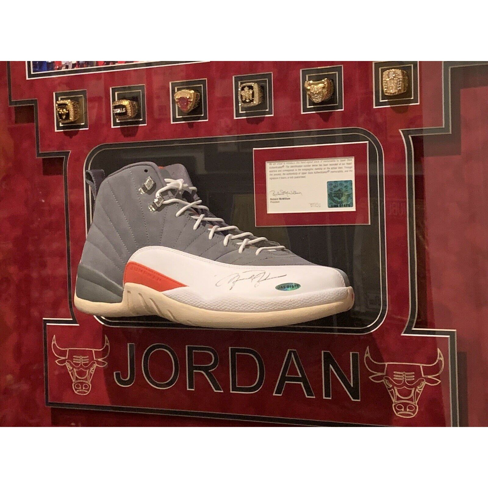 Michael Jordan Autographed Signed Air Jordan 12 S Shoe (UDA Authenticated)