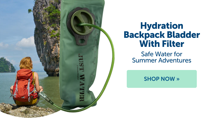 Click to shop our Hydration Backpack Bladder with Filter. It's perfect for safe water on your summer adventures!