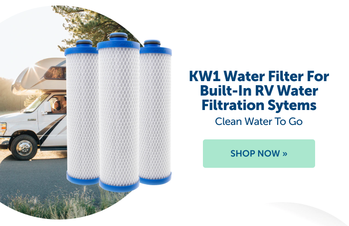 Click to shop the KW1 Water Filter For Built-In RV Water Filtration Systems.