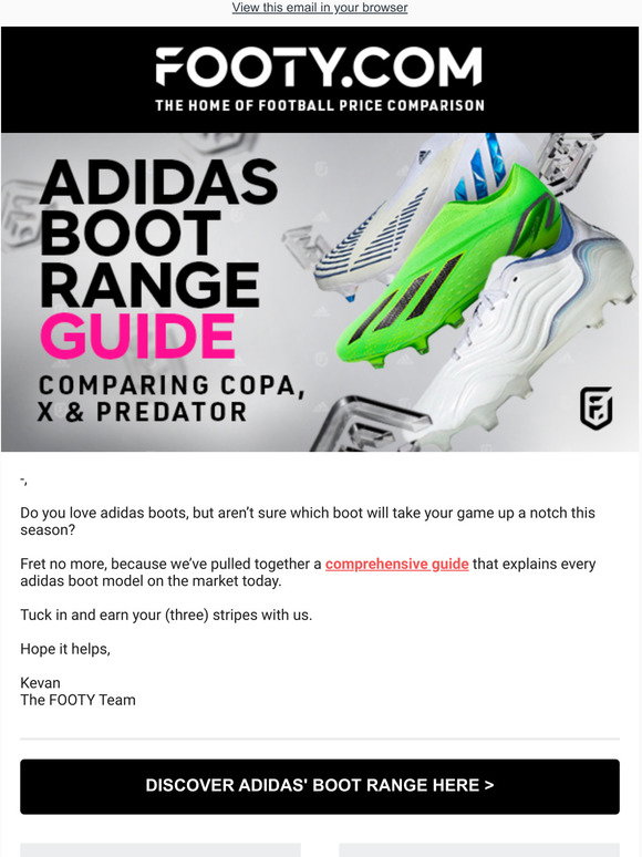 Footy: Discover adidas’ boot range in our complete guide | Milled
