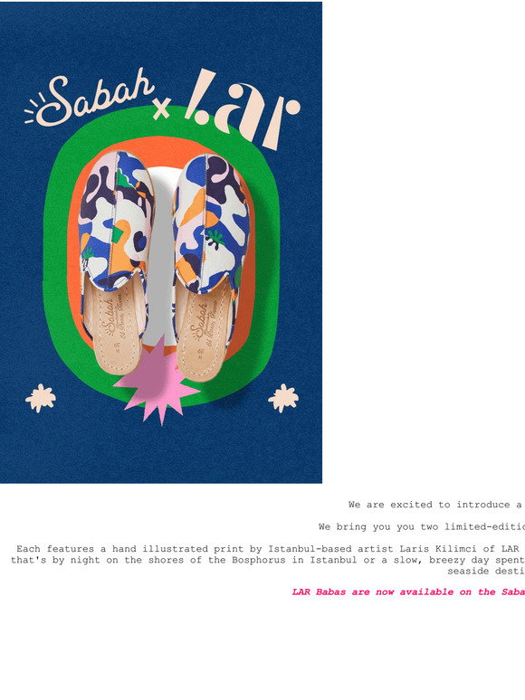 Sabah Limited Collaboration “By Night” Babas with Istanbul-based LAR Studio LAR x Sabah ? Introducing a seaside collaboration between  main image 3