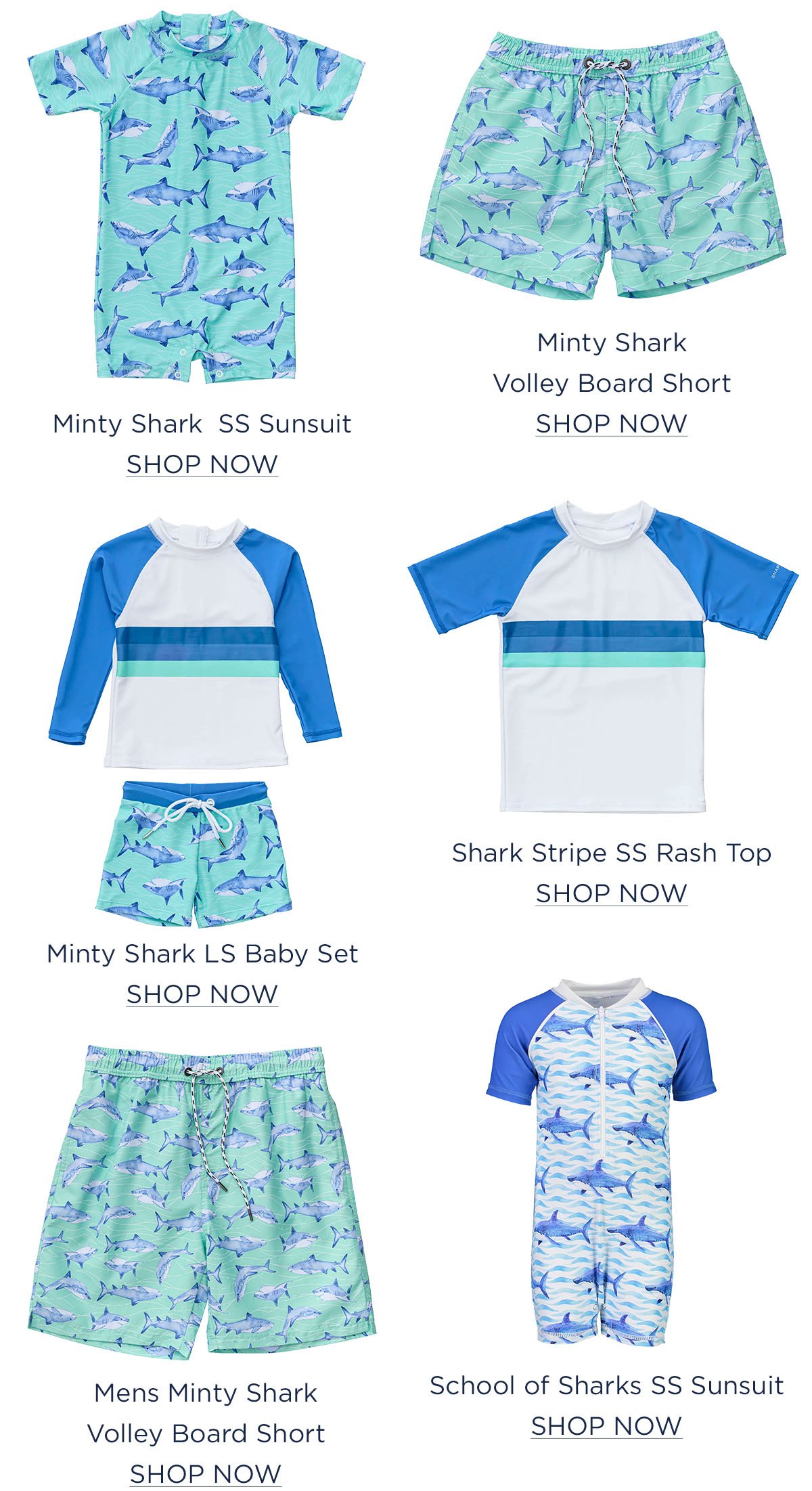 Minty Shark collection for boys.